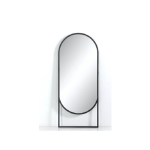 Modern Arch Floor Mirror with Black Metal Frame – Contemporary Full-Length Mirror