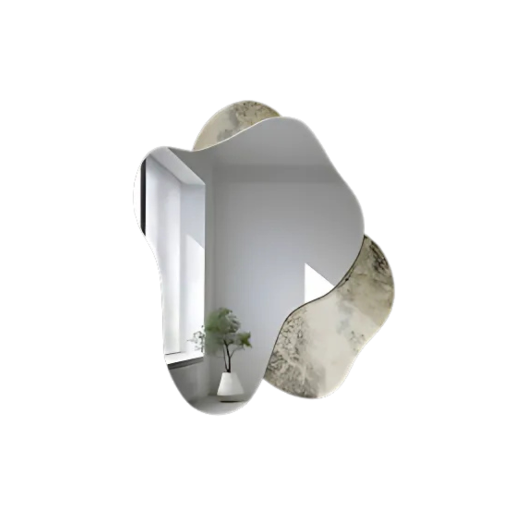Organic Abstract Wall Mirror with Antique Finish | Artistic Modern ...