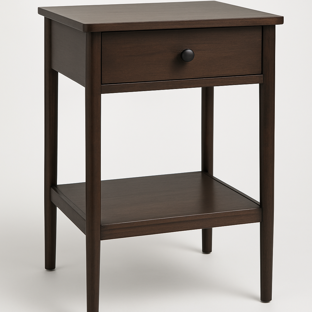 Open Shelf Pedestal with Drawer – Mia Solid Wood Bedside Unit - Élan ...