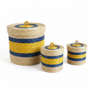 Ethical Handwoven Storage Basket Set for Hospitality
