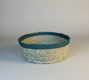 Bread Basket Round Solid Colour +Trim – Handwoven Design teal