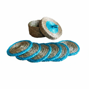 Coaster Round 10cm Solid Colour – 6 Coasters with Gift Basket turqoise