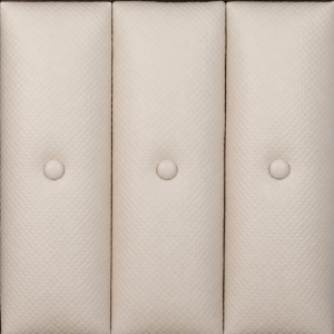 Vertical Line Headboard with Faux Buttons – Custom Upholstery